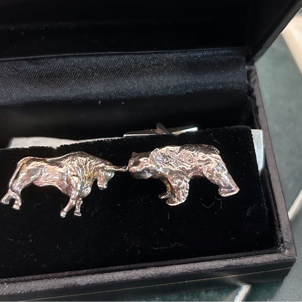 Bull & Bear Sterling Silver Cuff Links